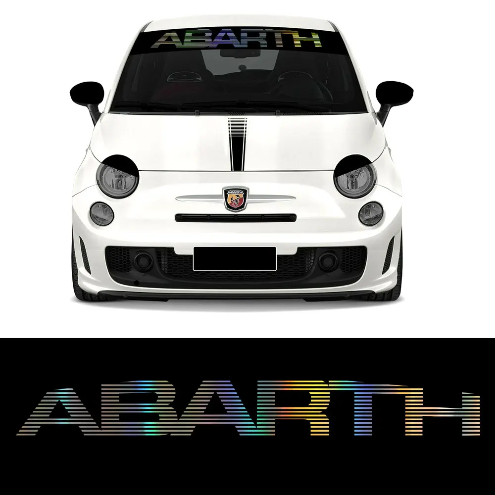 Виниловая наклейка на лобовое стекло с логотипом для fiat abarth 500, графическая tu-8639 для автомобиля - Название цвета: Серебристый