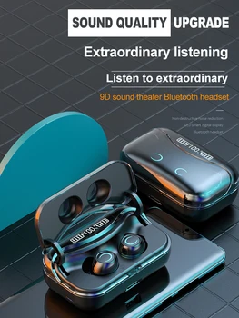 

TWS Bluetooth 5.1 Earphone Touch Control Wireless Headphons HiFi Noise IPX7 Waterproof Auriculares Headset with LED Display