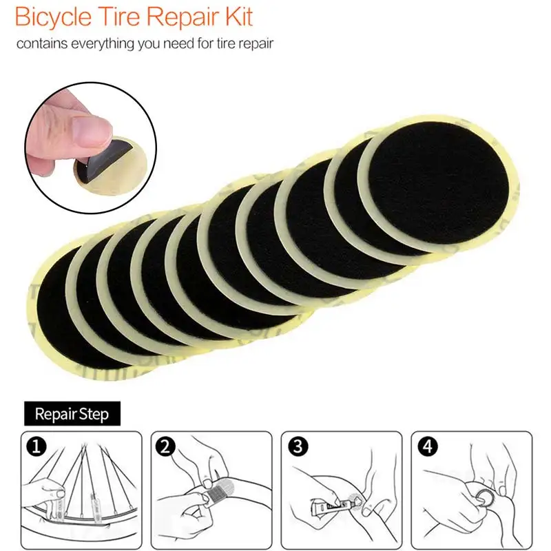 

10pcs Bicycle Tyre Repair Kit Package Bicycle Repair Kit Fast Without Glue Mountain Bike Tire Puncture Tool