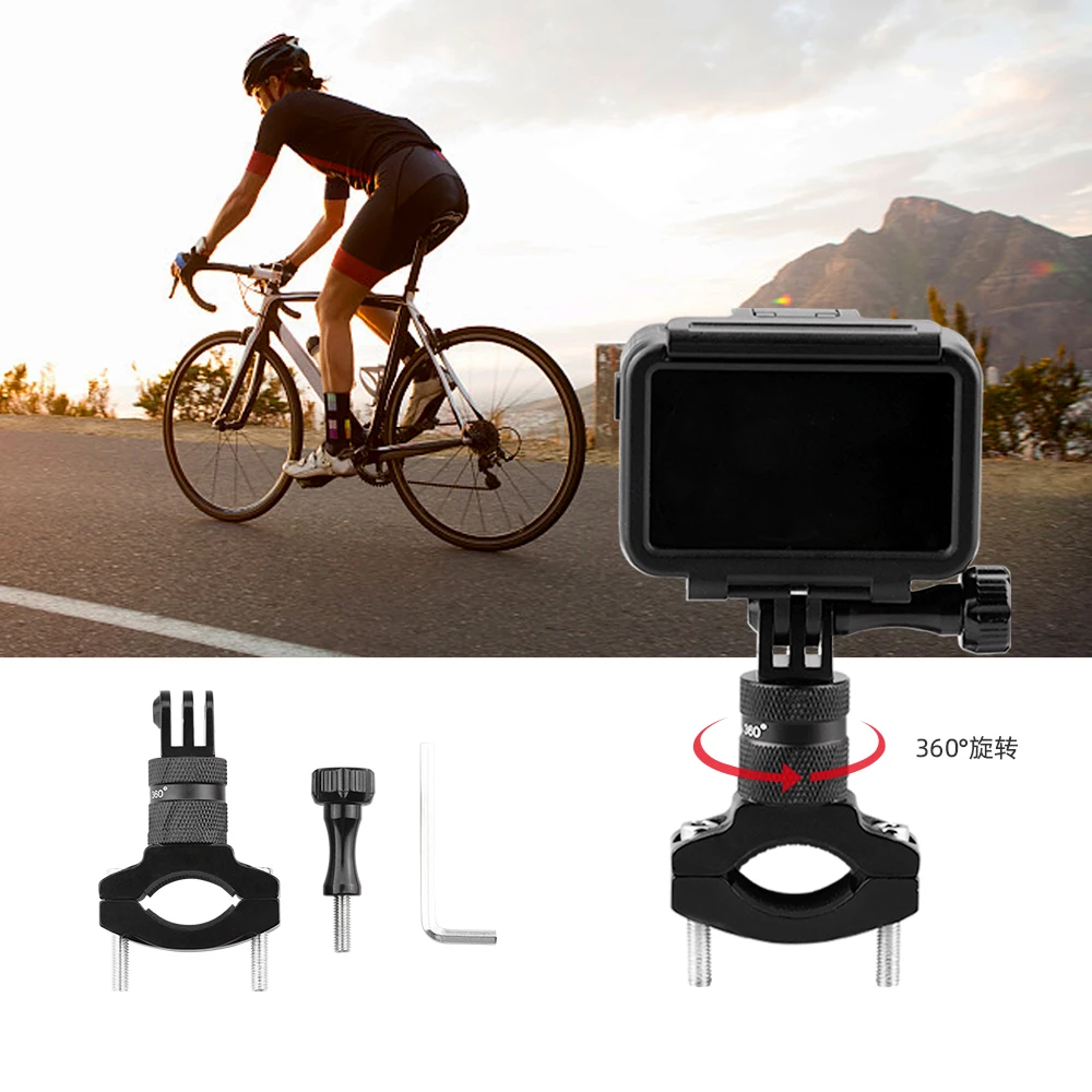 

Bicycle Motorcycle Handlebar Aluminum Clamp Holder Tripod Mount for GoPro Hero 8 7 6 5 Yi 4K Sjcam Eken for Go Pro Accessory