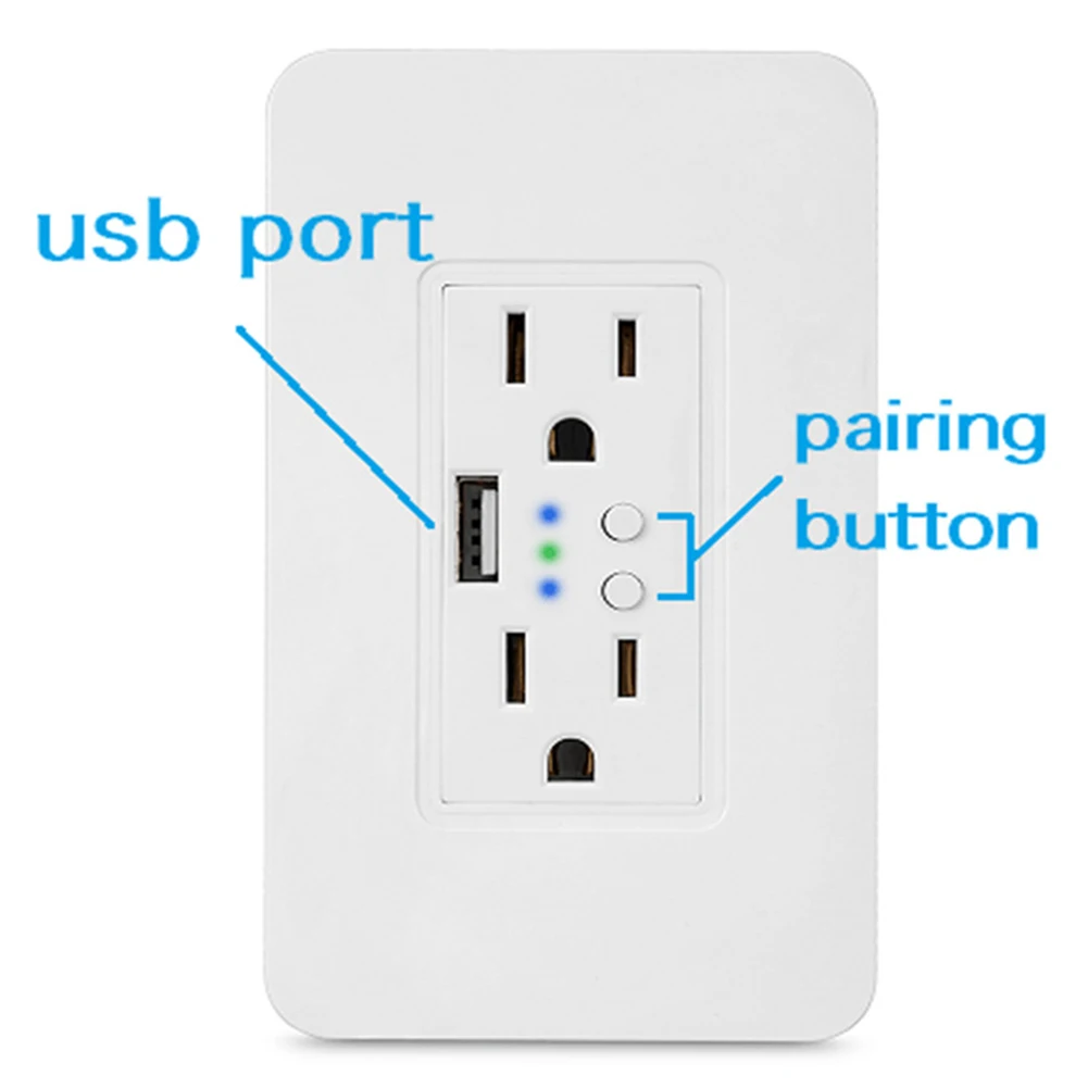 

USB Interface US Plug General Countdown Home Wall Outlet Convenient 2.4GHz 16A Divided Control Smart Socket WIFI Accessories