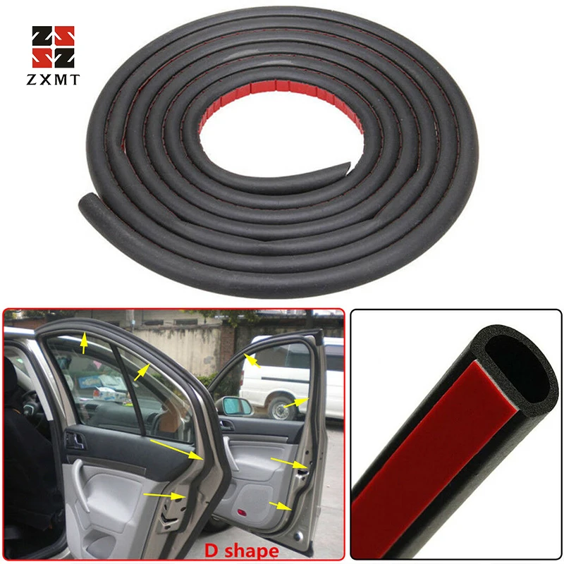 

ZXMT 8Meter Big D Type Filler Adhesive Car Rubber Seal Sound Insulation Waterproof Anti Dust Car 3M Door Seal Strip Weatherstrip