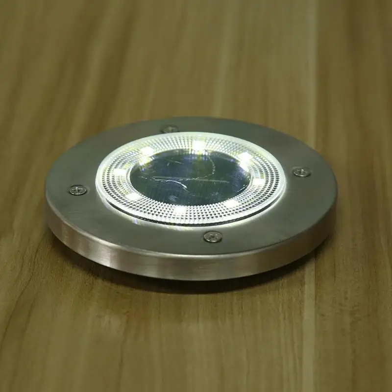 4 шт. 8LED Солнечный газон похороненный светильник Открытый водонепроницаемый двор подземный похороненный светильник напольный сад настил двор газон светильник ing