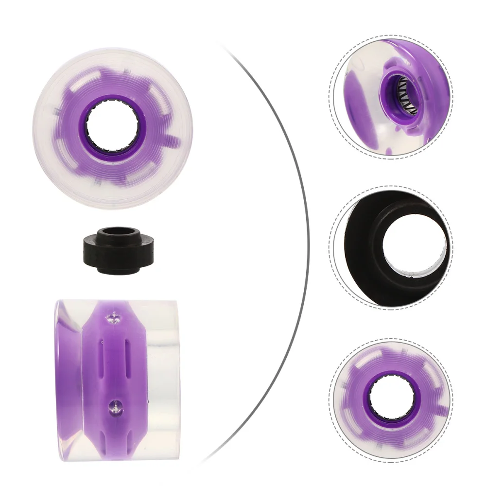 

4 Pcs Led Skateboard Replacement Wheel Wear-Resistant Longboard Pu Wheels