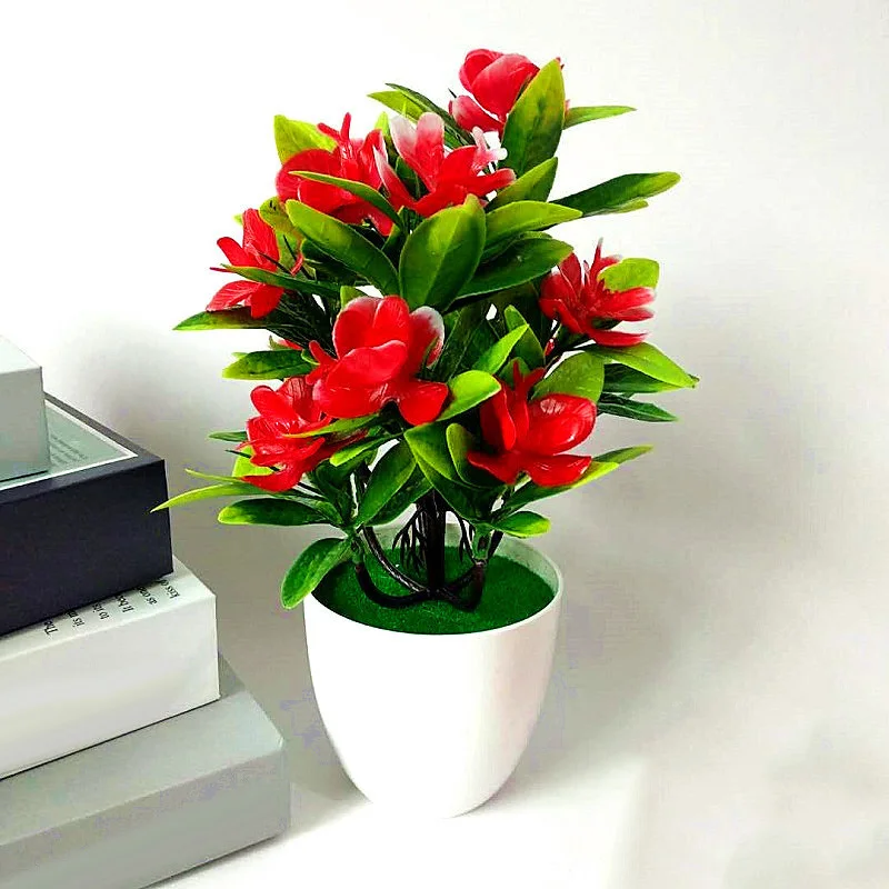 

Plant Bonsai Artificial Flower Plant Planter Green Leaf Fake Potted Topiary Ball Plant Bonsai Home Garden Decor Giftst