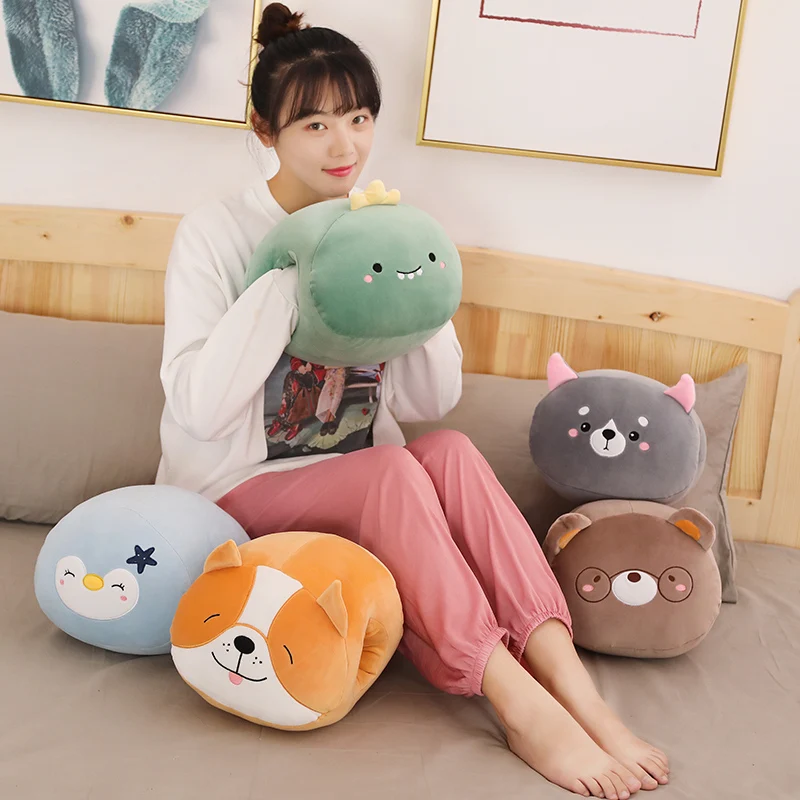 30 см Kawaii плюшевый динозавр лягушка подушка игрушки плюшевая собака Пингвин грелка для рук кукла игрушки подарки на день рождения для детей