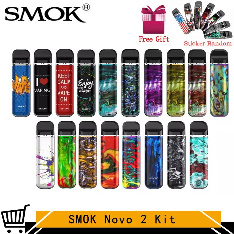 

New SMOK novo 2 Pod Starter kit 800mAh built-in battery 2ml Pod system kit Mesh 1.0ohm DC MTL Vaporizer Electronic Cigarette