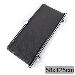 Universal Foldable Car Sunshade and UV-Protective Visor Curtain (Black 58X125cm)