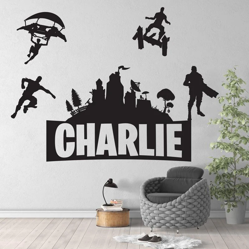 Customed Name Wall Stickers Boys Gaming Room Vinyl Decal Kids Bedroom Wall Decor Gamer Room Decoration Accessories Castle wall stickers self adhesive stickers vinyl stickers self adhesive wall stickers vinyl wall stickers