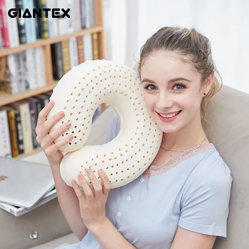 Подушка для шеи GIANTEX Ортопедическая подушка из латекса с эффектом памяти