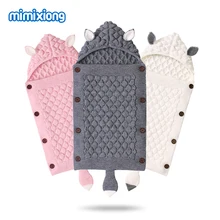Best Price Baby Sleeping Bags Stroller Footmuff Cute Fox Knitted Newborn Boys Girls Swaddle Wrap Envelopes 75*35CM Infant Kids Sleep Sacks