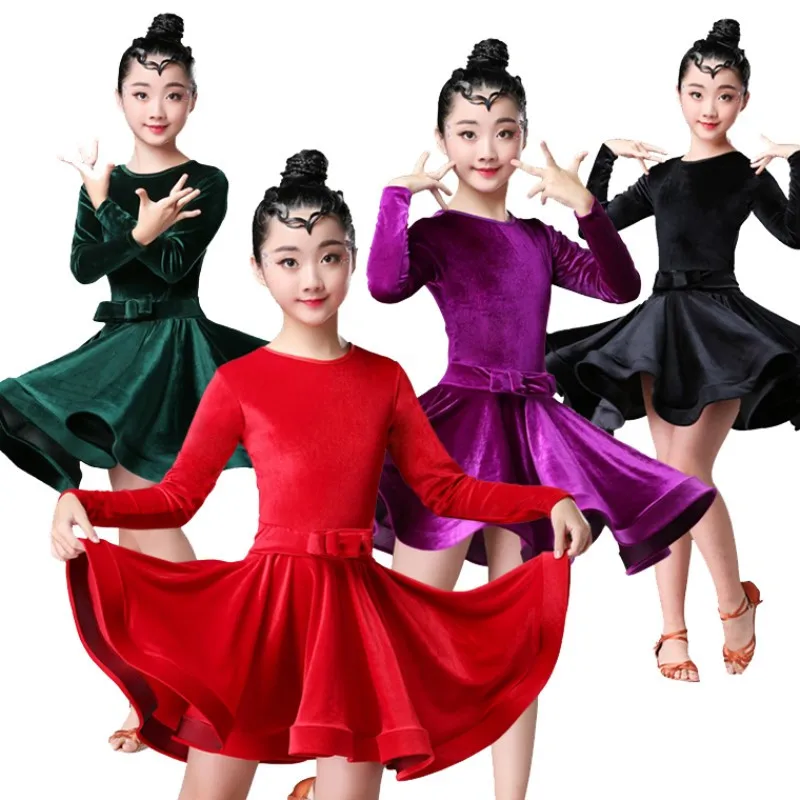 

8Colors Children's Day Latin Dance Dress Kids Dresses for Girls Cha Cha Rumba Samba Jive Vestidos Dance Costume Ballrom Dancing