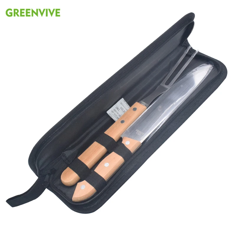 

2Pcs BBQ Fork Knife Picnic Roasted Tools Barbecue Accessories Portable Kitchen Gadgets Stainless Steel Barbecue Tool Sets