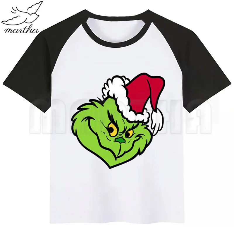 Grinch/Новинка; футболка для мальчиков; рубашки для девочек с милым животным принтом; детская Удобная футболка с круглым вырезом; одежда с короткими рукавами для мальчиков и девочек