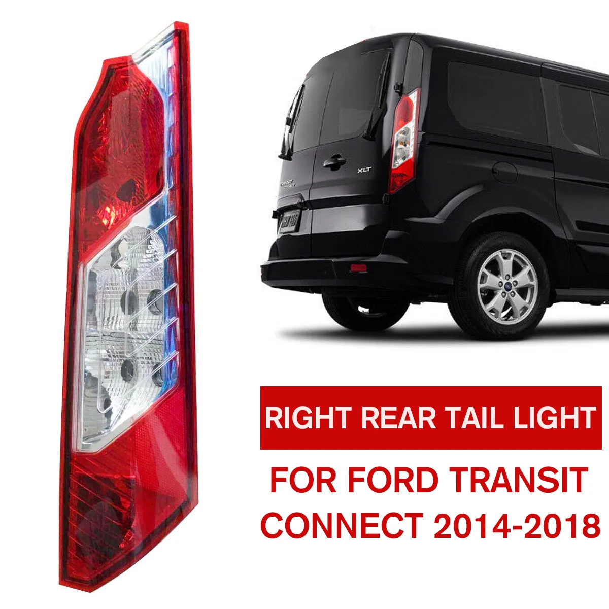 

2pcs Car Left Right Side Rear Backup Tail Lamp Light Lens Driver For Ford Transit Connect 2014-2018