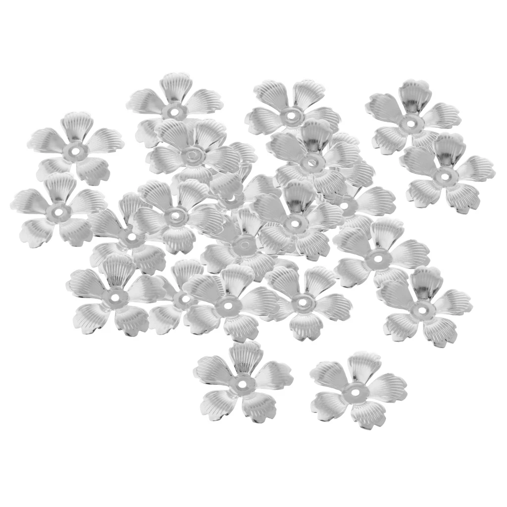 30packs Metal Golden Hollow End Flower Bead Caps 32mm DIY Jewelry Findings