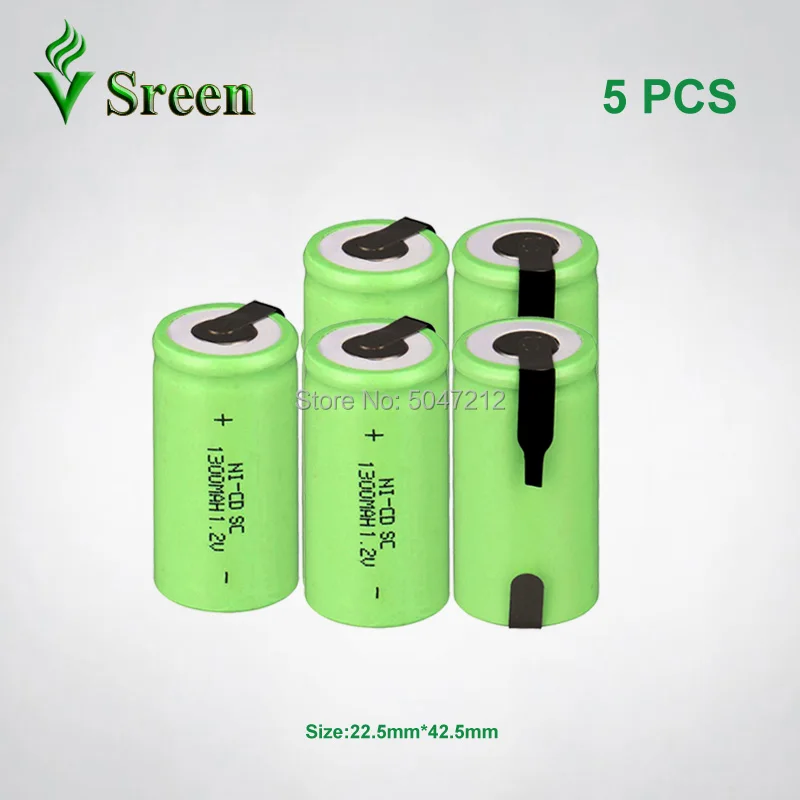 

1300mAh 1.2V SC NI-CD Rechargeable Battery Cell with Nickel Sheet DIY to Subc Rechargeable Battery Packs Electronic Accumulator