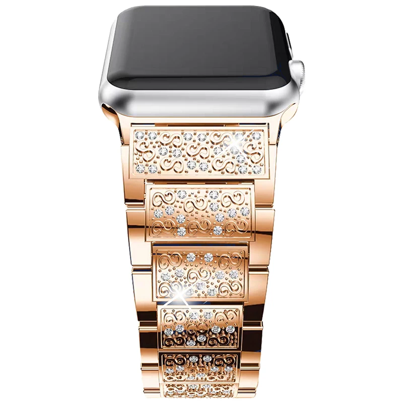 

Women Diamond Strap for Apple Watch Band 38/42mm iWatch stainless steel bracelet bands for Apple watch series 6/SE/5/4/3 44/40mm
