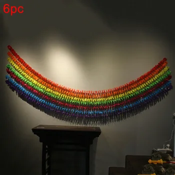 

Flower String Hanging Decorations Home Handmade Outdoor Gradient Brushed Ornamental Rainbow Color Wedding Art Party Atmosphere