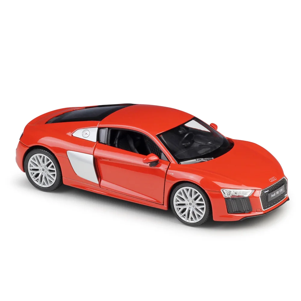 WELLY 1:24 Audi R8 V10 автомобиль спортивный автомобиль имитация сплава Модель автомобиля ремесла украшение Коллекция игрушек инструменты подарок - Цвет: Красный