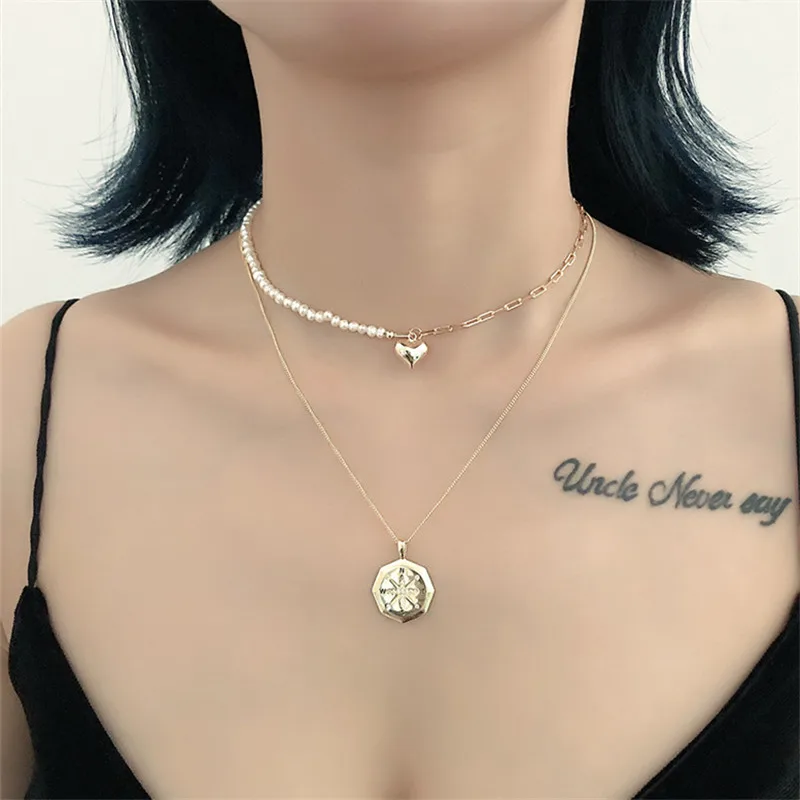 925 Sterling Silver Simple Heart Pendant Creative Pearl Chain Necklace For Women Light Luxury Temperament Jewelry Accessories - Image 5