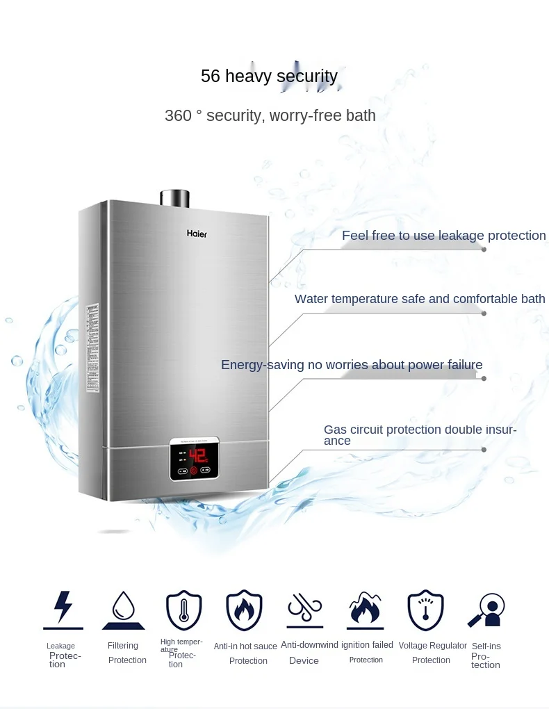 Haier UT Official Gas Water Heater Domestic Natural Gas Constant  Temperature Forced Discharge 10/12/13L tankless water heater - AliExpress
