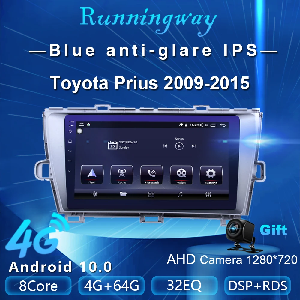 Runningway Android 10 0 5G автомобильный DVD для Toyota Prius XW30 2009 2015 4G + 64G | Отзывы и видеообзор