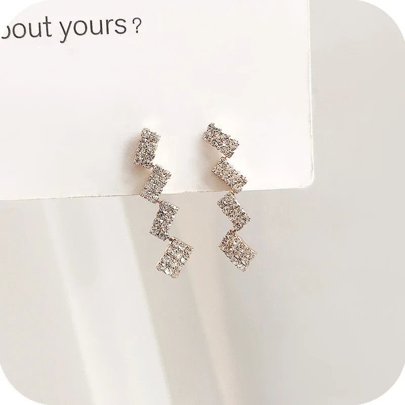 

2020 Fashion Square Zircon Dangle Earrings for Women New Arrival Geometric Jewelry Earrings for Party Wedding Elegant Earring