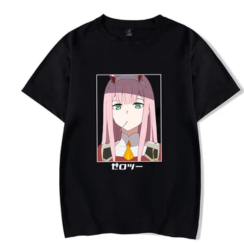 

Darling in the Franxx Anime Harajuku Zero TWO Girl Print T Shirt Men/women Tops Loose Summer Short-sleeve Chic Male T-shirt