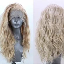 

WHIMSICAL W Long Curly Wigs Lace Front Synthetic Wig for Women Glueless Blonde Natural Heat Resistant Breathable Hair