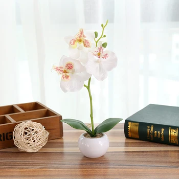 

Artificial Moth Orchid Flowers Potted Plant Home Ornament Decoration Simulation