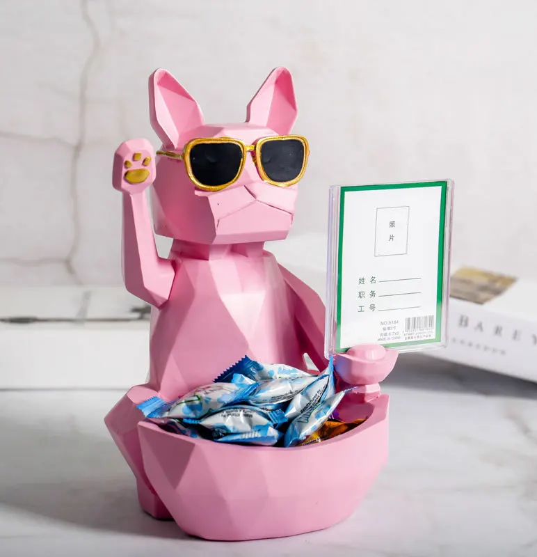 

Resin Dog Crafts Home Storage French Bulldog Statues Home Miniatures Ins Cute Animal Figures Door Storage Boxes