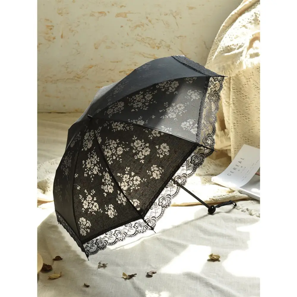 

Japanese Mini Umbrella rain Women Princess Lace Umbrellas Waterproof Sun Parasol Convenient Travel Parapluie wedding Umbrella