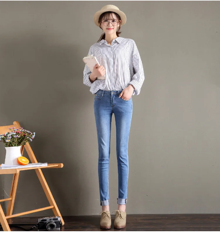 Jeans woman Pencil Pants Stretch Elastic Slim  Ankle-Length Pants Women Jeans 2020 Summer