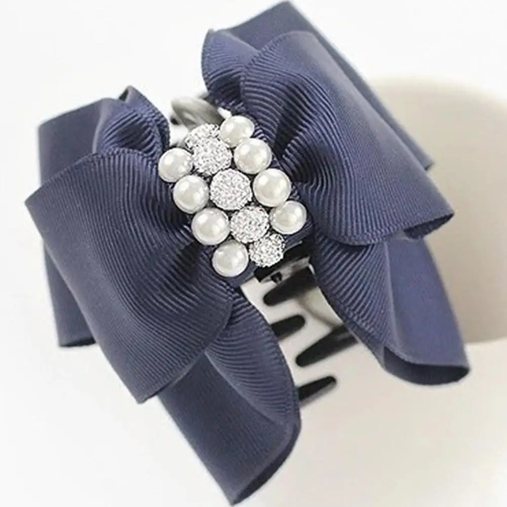 Women Retro All-match Bowknot Simulation Pearl Hair Clip |