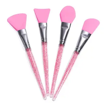 

4Pcs/Set DIY Silicone Makeup Facial Mud Mask Brush Kit with Rhinestone Handle 15x3cm