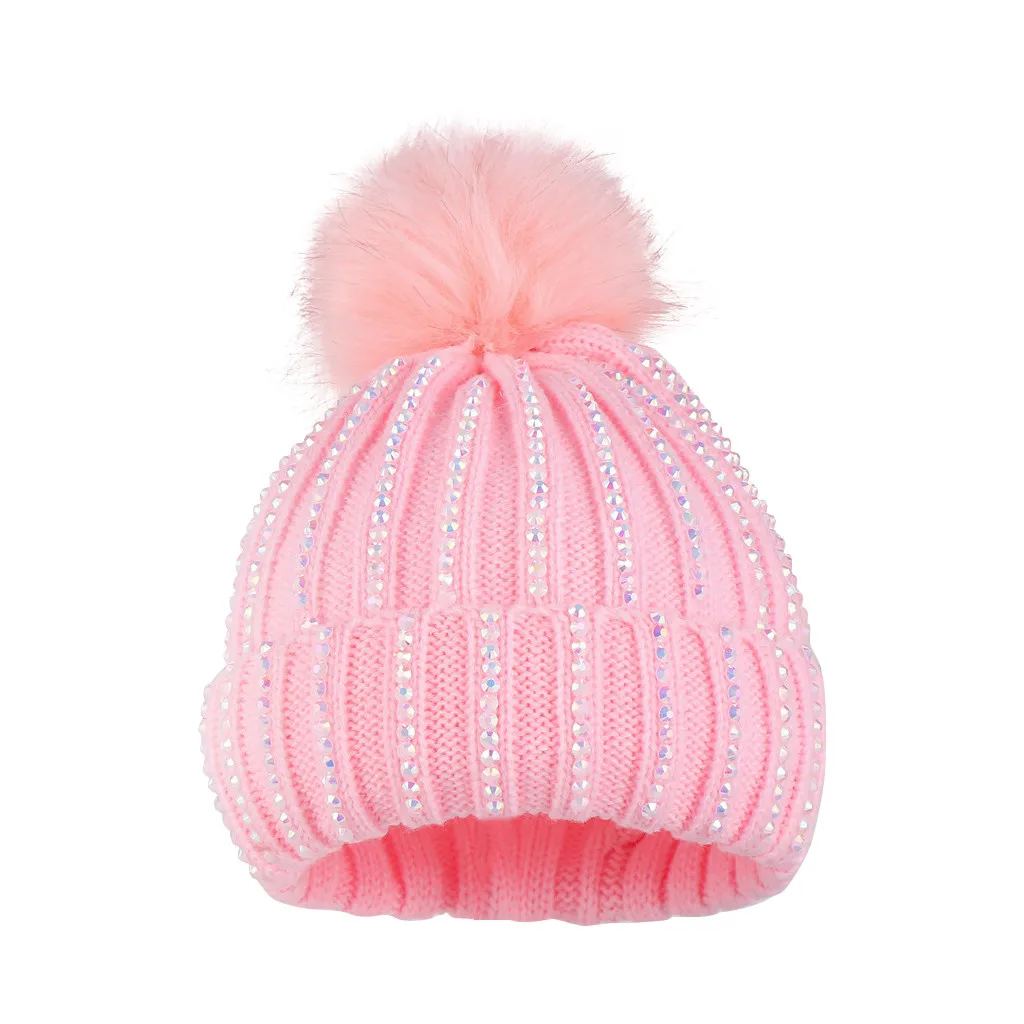 Детская шерсть для вязания, шапка для новорожденных, Милая зимняя теплая шляпа Детская шапочка, вязаная, подходит для 0-5 лет и 8 лет