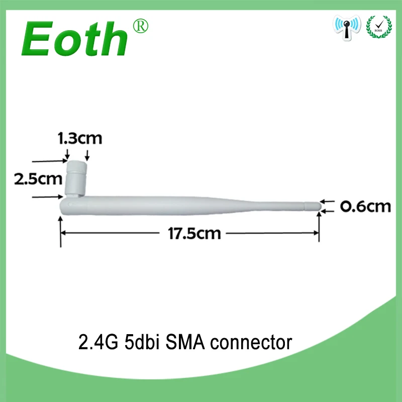 2,4 Ghz антенна Wifi 5dbi SMA разъем Белый 2,4 ghz антенна всенаправленный маршрутизатор 2,4g антенна+ RP-SMA штыревой кабель
