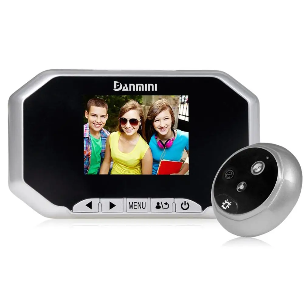 silver Danmini 3," TFT ЖК-экран 1.3MP HD камера видео дверной звонок 145 градусов широкий угол ночного видения цифровой дверной глазок - Цвет: silver