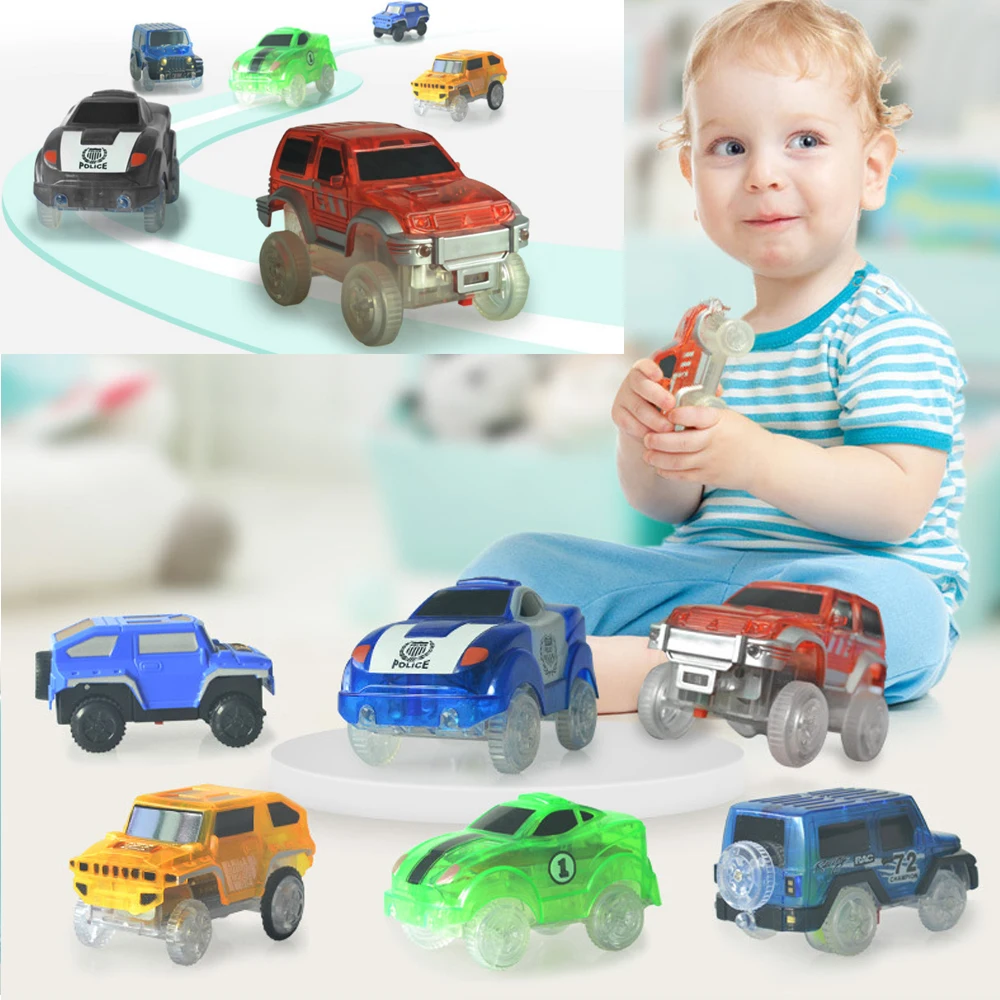 Мигающий свет электронный автомобиль игрушечный волшебный Racing Glow трек Набор