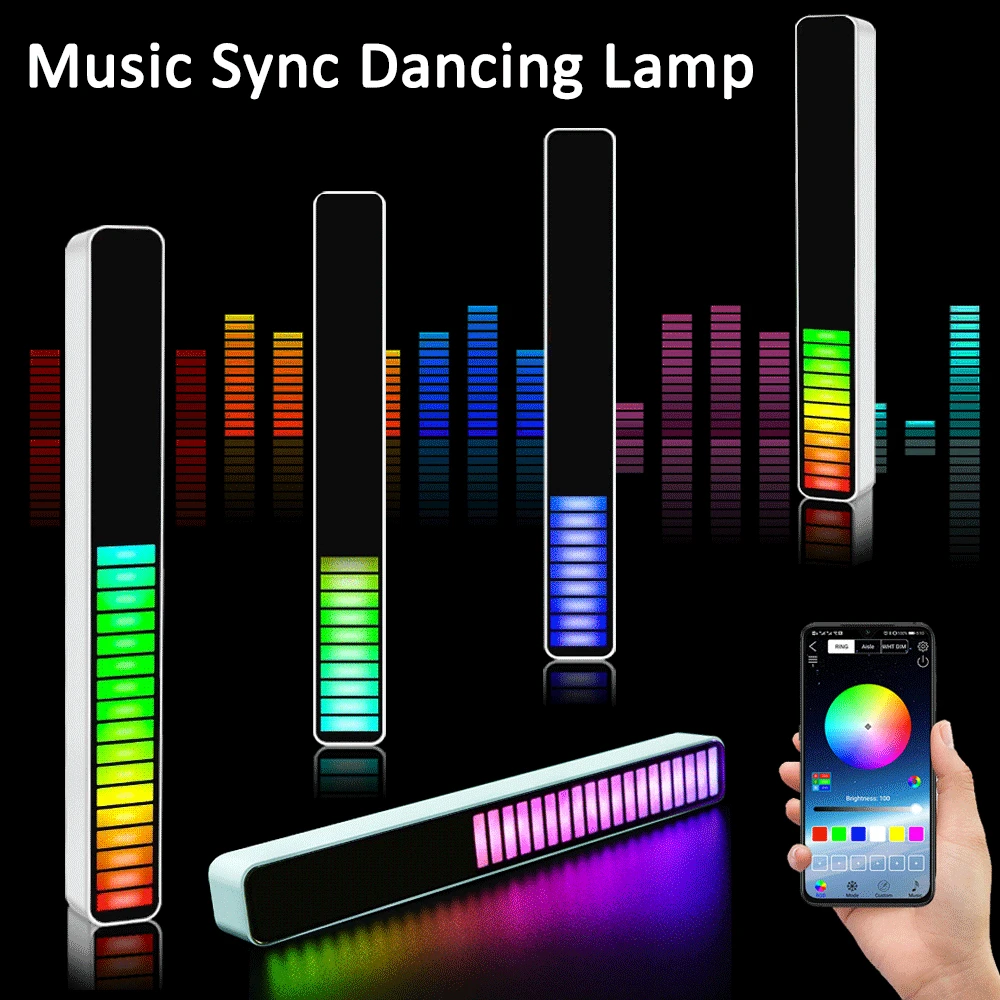 

Музыкальная синхронизация Светодиодная лампа s RGB с голосовой активацией звукосниматель лампа в ритме управление звуком атмосферсветильник вая панель для автомобиля Декор Вечерние