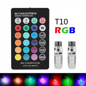 

T10 RGB LED Car Clearance Light Bulb RV 12V Door Light Truck Reading Lamp Trailer Colorful Dome Lamp Car Accessories Universal