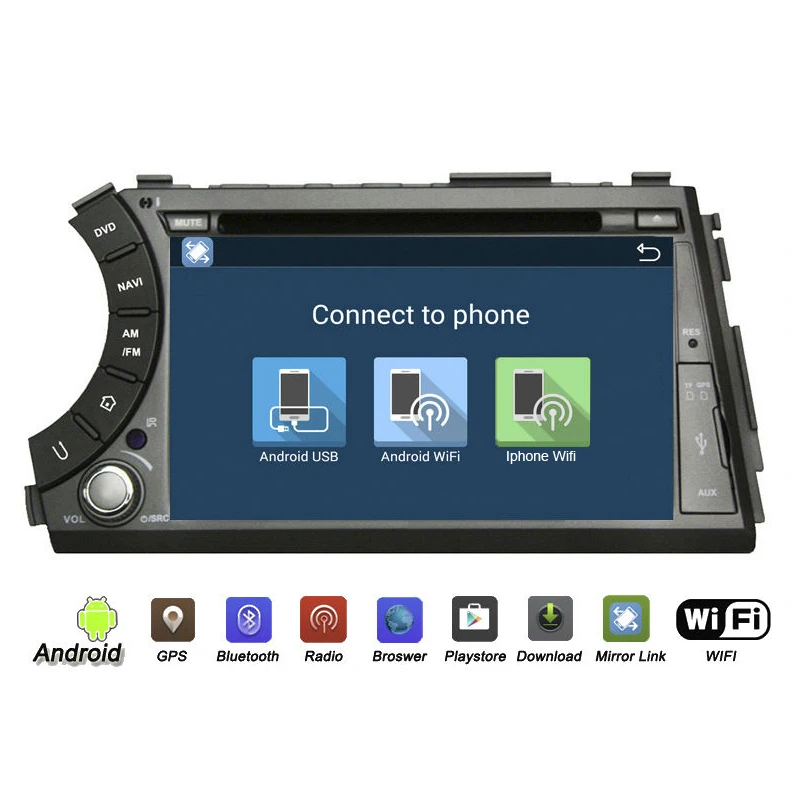 Android автомобильный gps-навигатор 7 дюймов Сенсорный экран Автомобильный мультимедийный плеер для ссангйонг Актион, ссангйонг кайрон спортивные 2 Din радио Bluetooth DVD