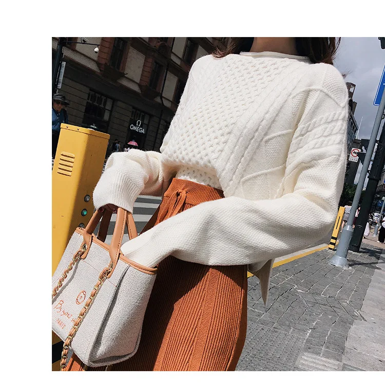 [Dowisi] New Style Autumn& Winter Korean-style High-waisted Casual Sheath Knitted Dress Skirt Women's F5210