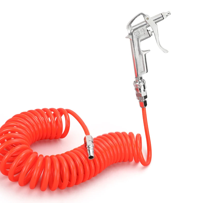 Pneumatic Components 1/4 Pneumatic Blow Gun Air Blower Duster Clean Gun Cleaning Spray 8x5 Gun with Air Hose Connector Tube