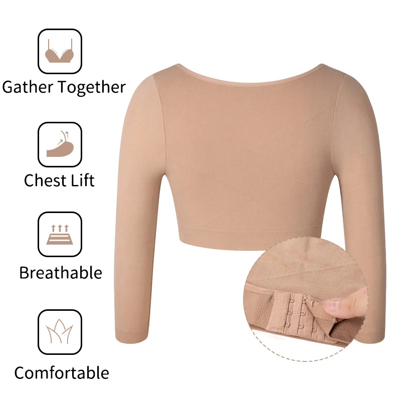 Upper Arm Shapers Compression Long Sleeves Women Arm Shapewear Humpback Posture Corrector Shoulder Breast Support Push Up Tops target shapewear