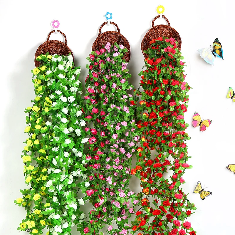 230 см длинный искусственный цветок глицинии лоза шёлковая Гортензия ротанга Сделай Сам Свадьба День Рождения украшения стены фон цветы