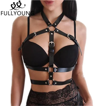 

Fullyoung Sexy Women Bondage Restraints Chest Garter Bra Belt Suspender Belts Punk Harajuku Leg Girdle Thigh Belt
