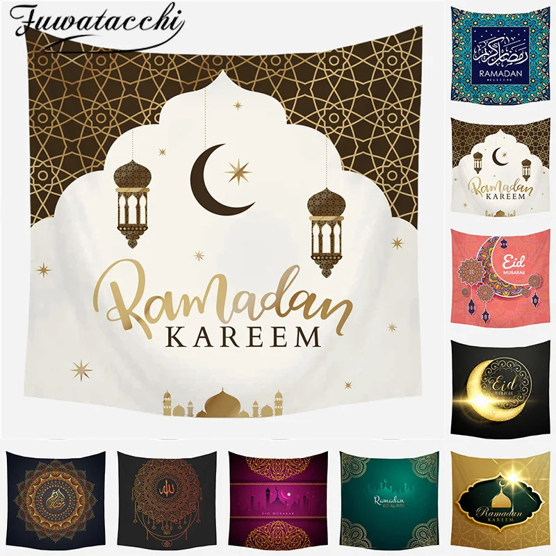 Discount Fuwatacchi-tapiz de Ramadán, manta con símbolo de Luna, toalla de playa de viaje, decoración étnica para ventana del hogar, tapices para colgar en la pared de 2M jlOLD8wRl