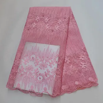 

Swiss Voile Lace African French Tulle Mesh Lace Fabric with Stons/Beads High Quality Cheap Nigerian Lace Fabric For Women Dress